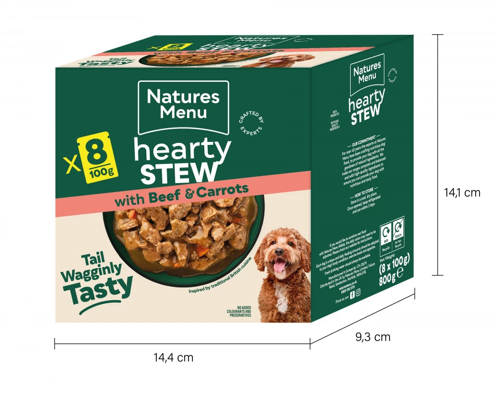 Natures Menu Dog Pouches  Hearty Stews Beef For Adult Dogs