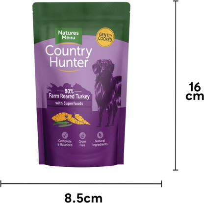 Country Hunter Dog Pouches  Farm Reared Turkey For Adult Dogs