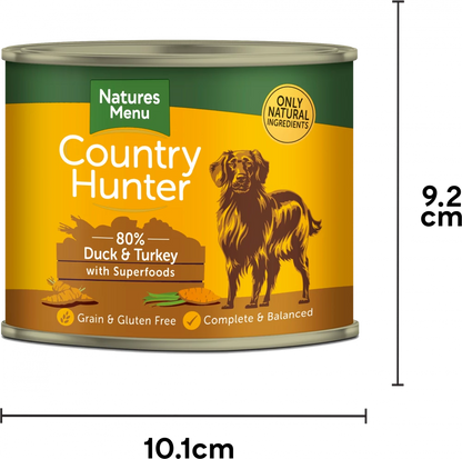 Country Hunter Cans  Duck and Turkey with Superfoods For Adult Dogs