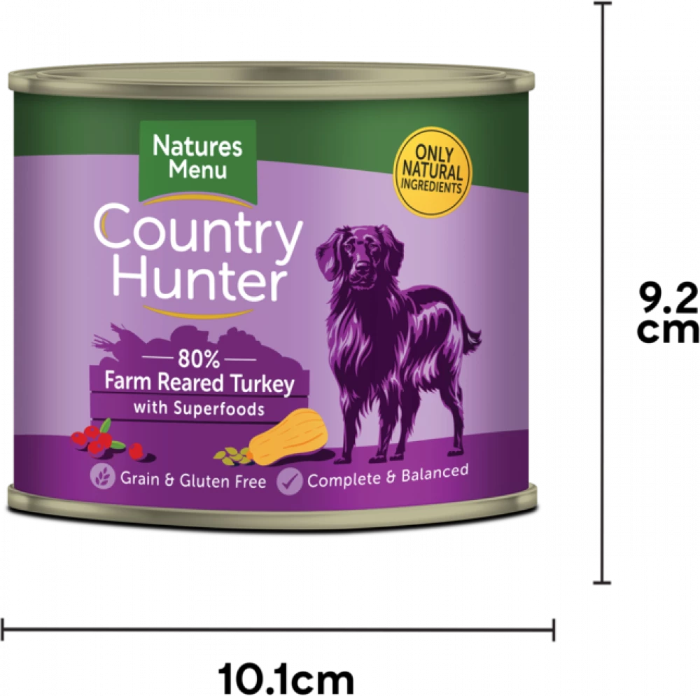 Country Hunter Cans  Farm Reared Turkey with Superfoods For Adult Dogs