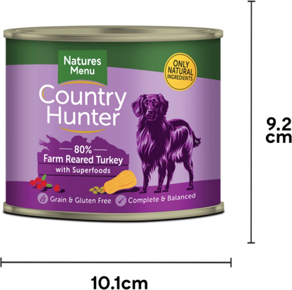 Country Hunter Cans  Farm Reared Turkey with Superfoods For Adult Dogs
