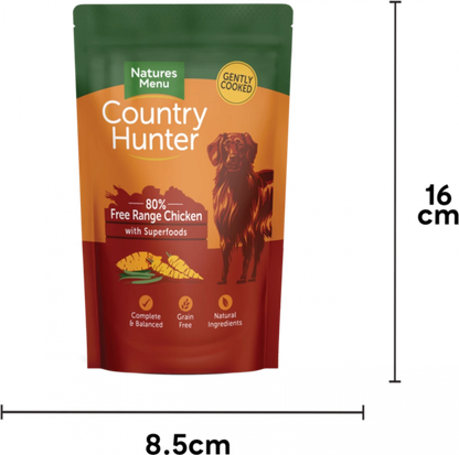 Country Hunter Dog Pouches  Free Range Chicken For Adult Dogs