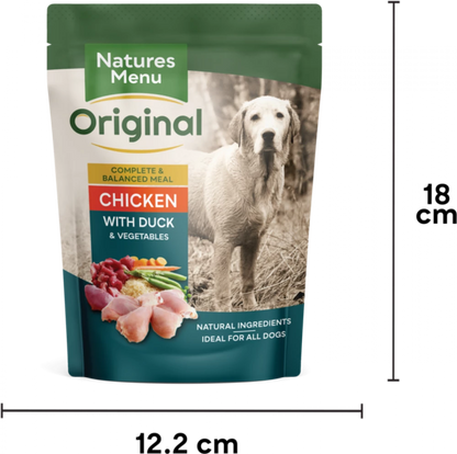 Natures Menu Dog Pouches  Chicken with Duck For Adult Dogs