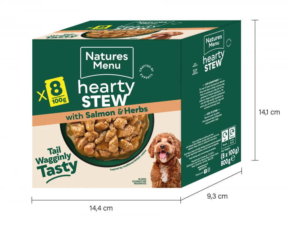 Natures Menu Dog Pouches  Hearty Stews Salmon For Adult Dogs