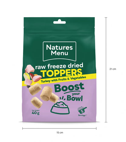 Complete Freeze Dried Food  Turkey Toppers For Adult Dogs