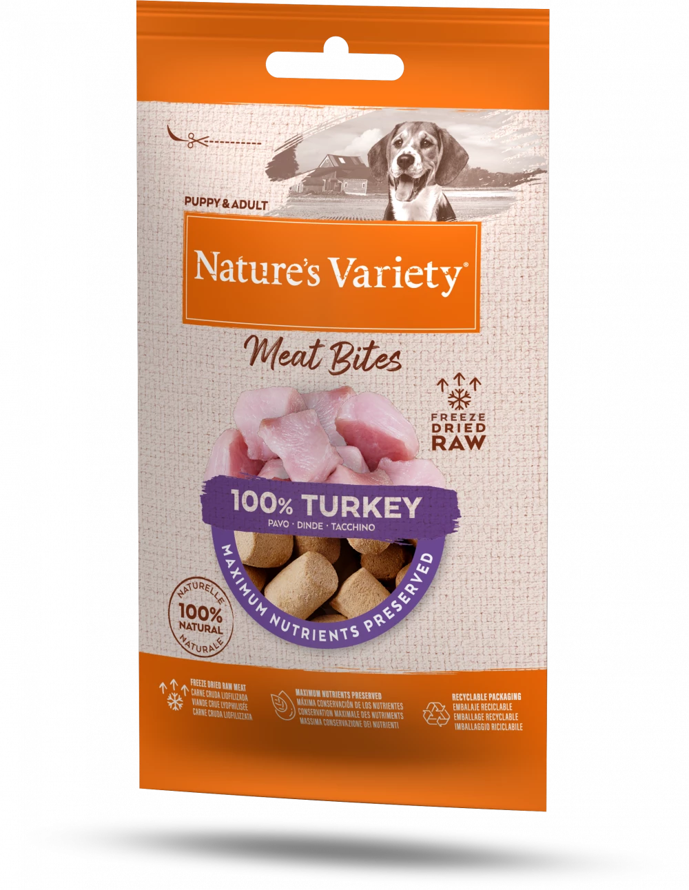 Freeze Dried Meat Bites  100% Turkey For Adult Dogs
