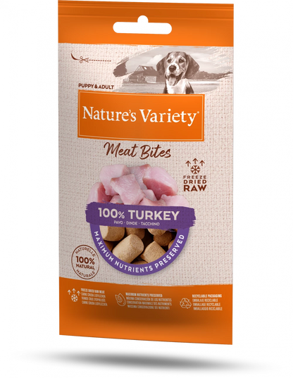 Freeze Dried Meat Bites  100% Turkey For Adult Dogs