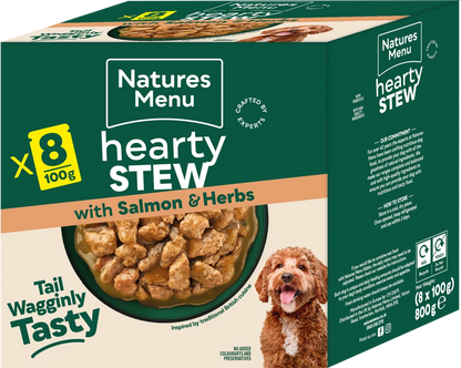 Natures Menu Dog Pouches  Hearty Stews Salmon For Adult Dogs