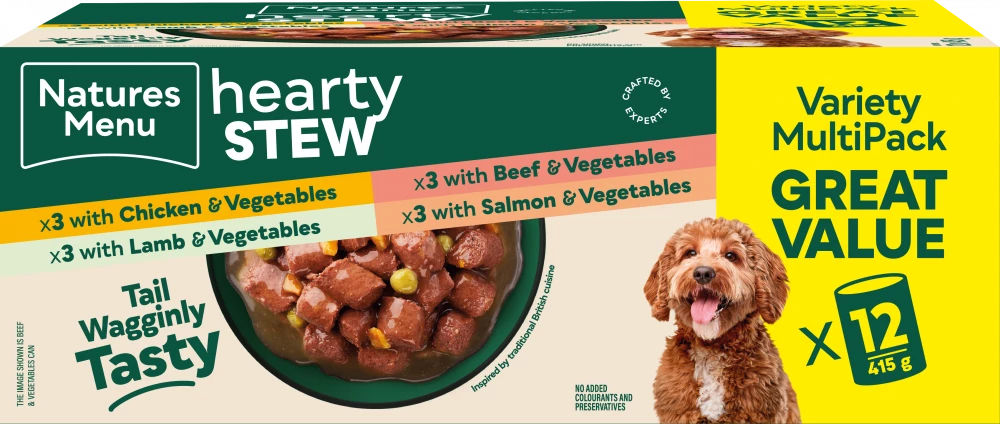 Natures Menu Cans  Hearty Stews Multipack x12 For Adult Dogs