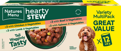 Natures Menu Cans  Hearty Stews Multipack x12 For Adult Dogs