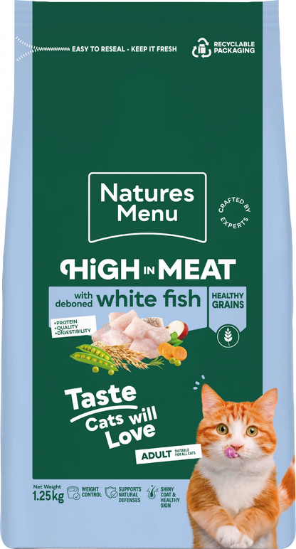 High Meat Dry  High in Meat White Fish No Grain For Adult Cats