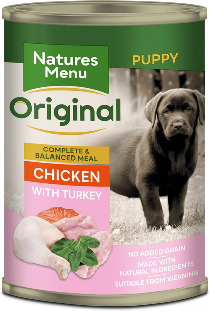 Natures Menu Cans  JUNIOR CHICKEN WITH TURKEY For Puppies