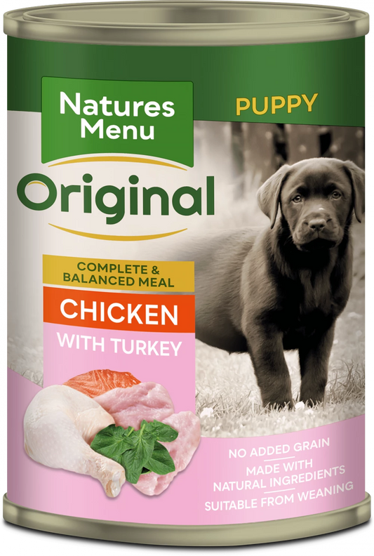 Natures Menu Cans  JUNIOR CHICKEN WITH TURKEY For Puppies