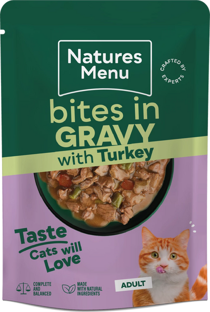 Bites in Gravy  Turkey For Adult Cats
