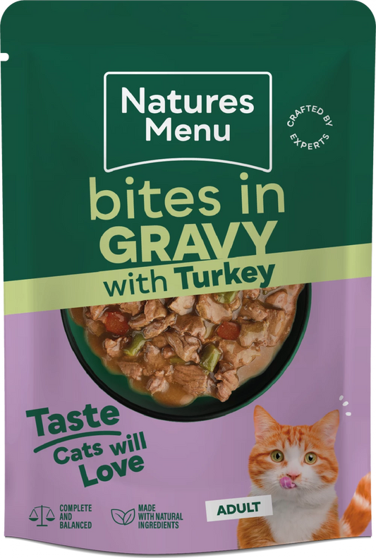 Bites in Gravy  Turkey For Adult Cats