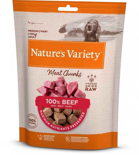 Freeze Dried Meat Chunks  100% Beef Chunks For Adult Dogs