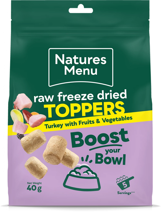 Complete Freeze Dried Food  Turkey Toppers For Adult Dogs