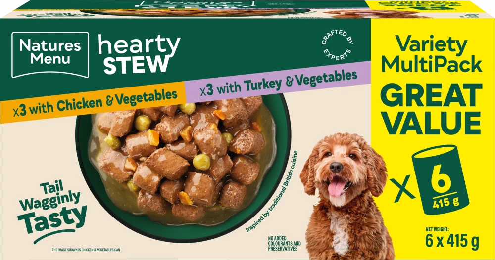 Natures Menu Cans  Hearty Stews Multipack x6 For Adult Dogs