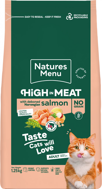 High Meat Dry  High in Meat Salmon No Grain For Adult Cats