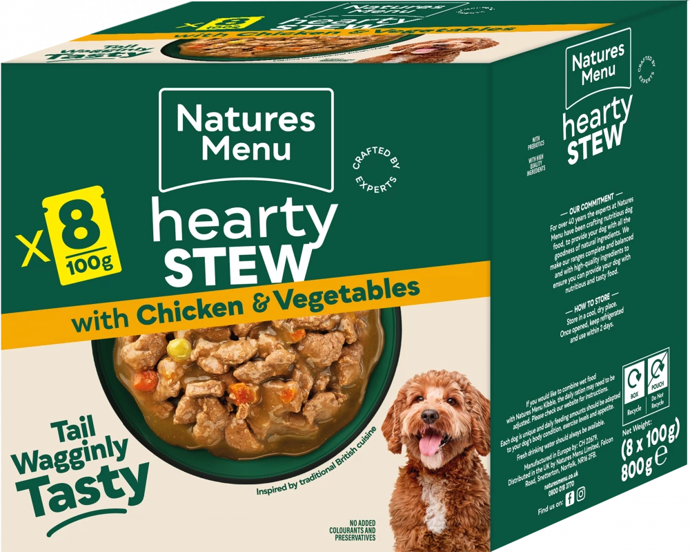 Natures Menu Dog Pouches  Hearty Stews Chicken For Adult Dogs