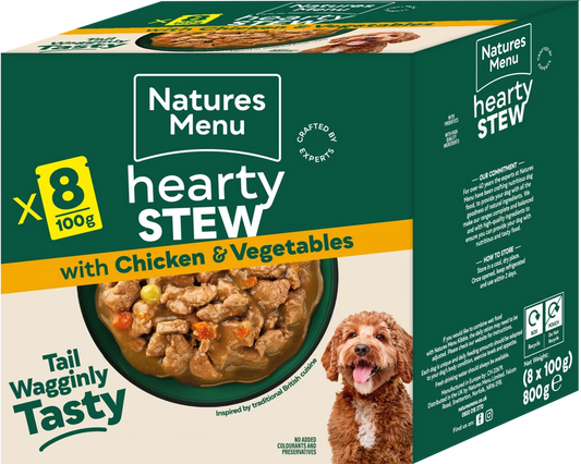 Natures Menu Dog Pouches  Hearty Stews Chicken For Adult Dogs