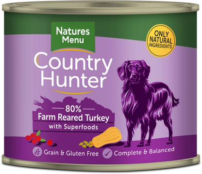 Country Hunter Cans  Farm Reared Turkey with Superfoods For Adult Dogs