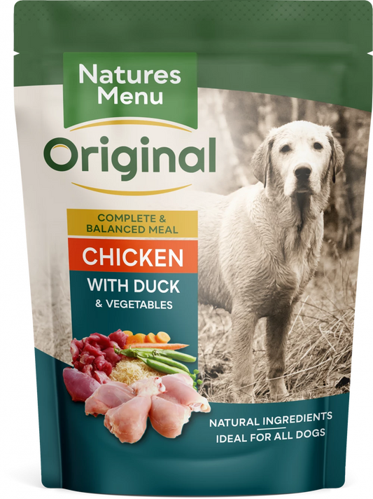 Natures Menu Dog Pouches  Chicken with Duck For Adult Dogs
