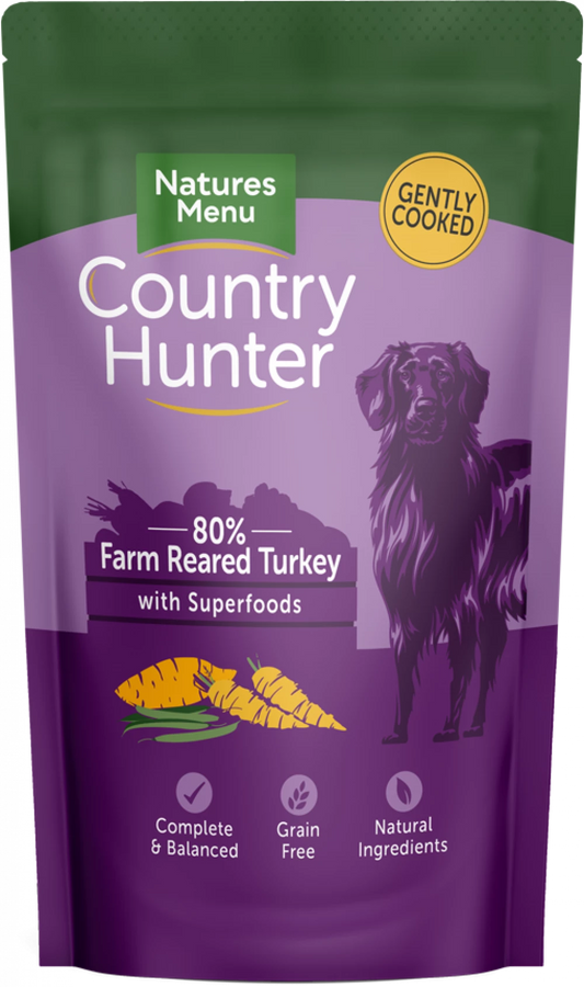 Country Hunter Dog Pouches  Farm Reared Turkey For Adult Dogs