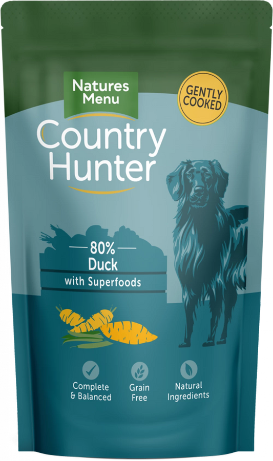 Country Hunter Dog Pouches  Succulent Duck For Adult Dogs