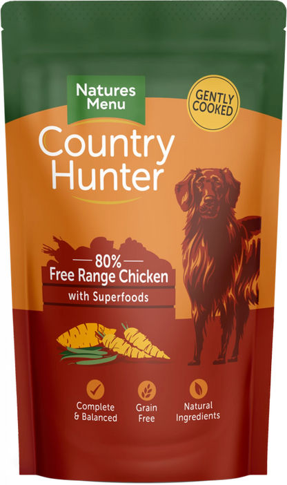 Country Hunter Dog Pouches  Free Range Chicken For Adult Dogs