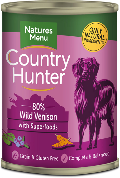 Country Hunter Cans  Wild Venison with Superfood cans For Adult Dogs